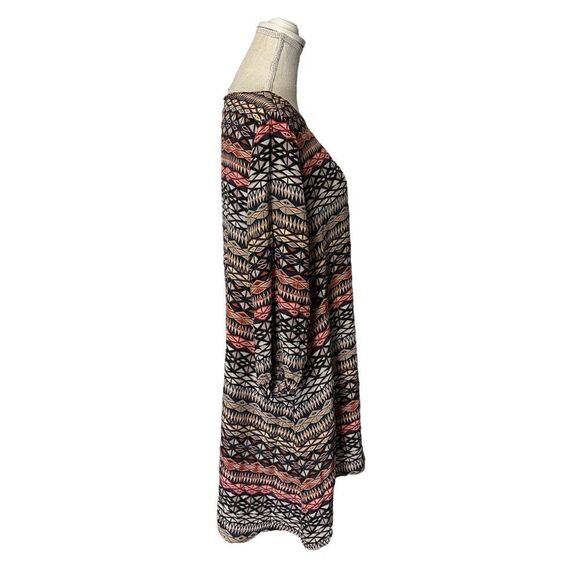 Anthropologie The Odells Geometric Striped Festival Boho Silk Dress Size Medium - Picture 4 of 16
